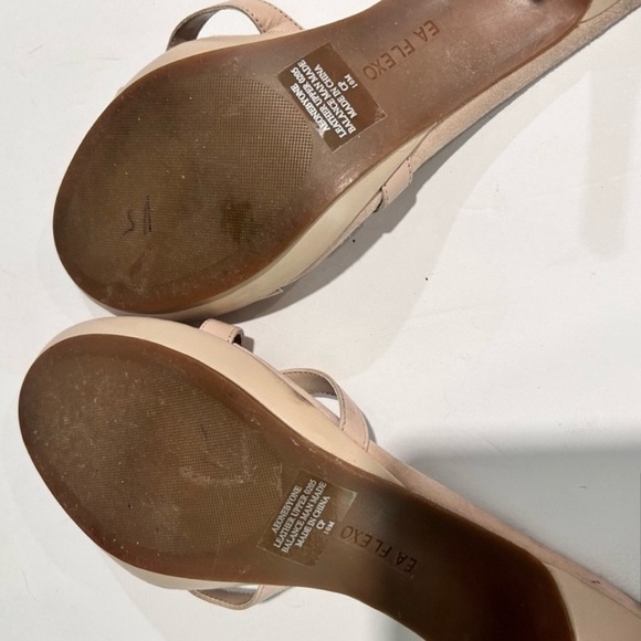 Enzo Angiolini Cream Slide Sandals with Rose Detail - Picture 12 of 15